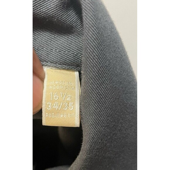 Michael Kors Button Shirt Men 16 1/2 Gray/Blue Long Sleeve Slim Fit - Picture 5 of 5